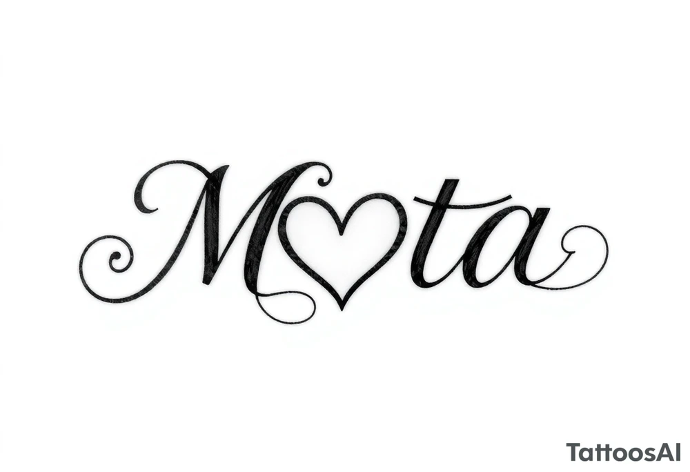 The name Mota with a heart tattoo idea