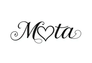 The name Mota with a heart tattoo idea