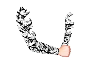 right arm sleeve, storm clouds and lightning mixed throughout, tattoo idea