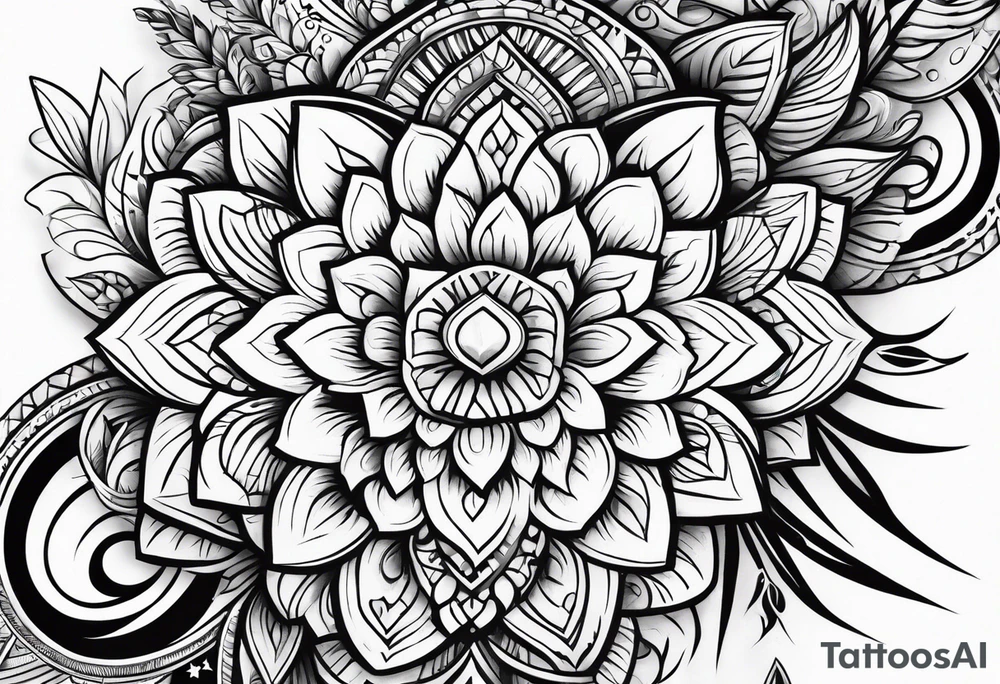 A thigh tattoo, symbol of strength and motherhood. tattoo idea