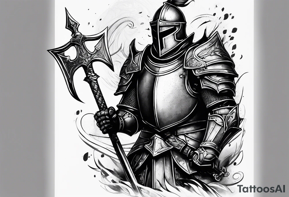 knight with heavy armor tattoo idea