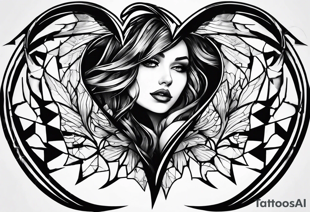 Shattered heart tattoo idea