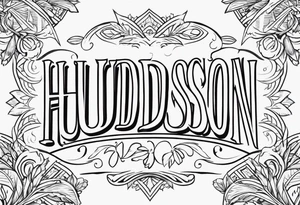 Design a tattoo with 'Hudson Sugden' inscribed on the left and right forearms. tattoo idea