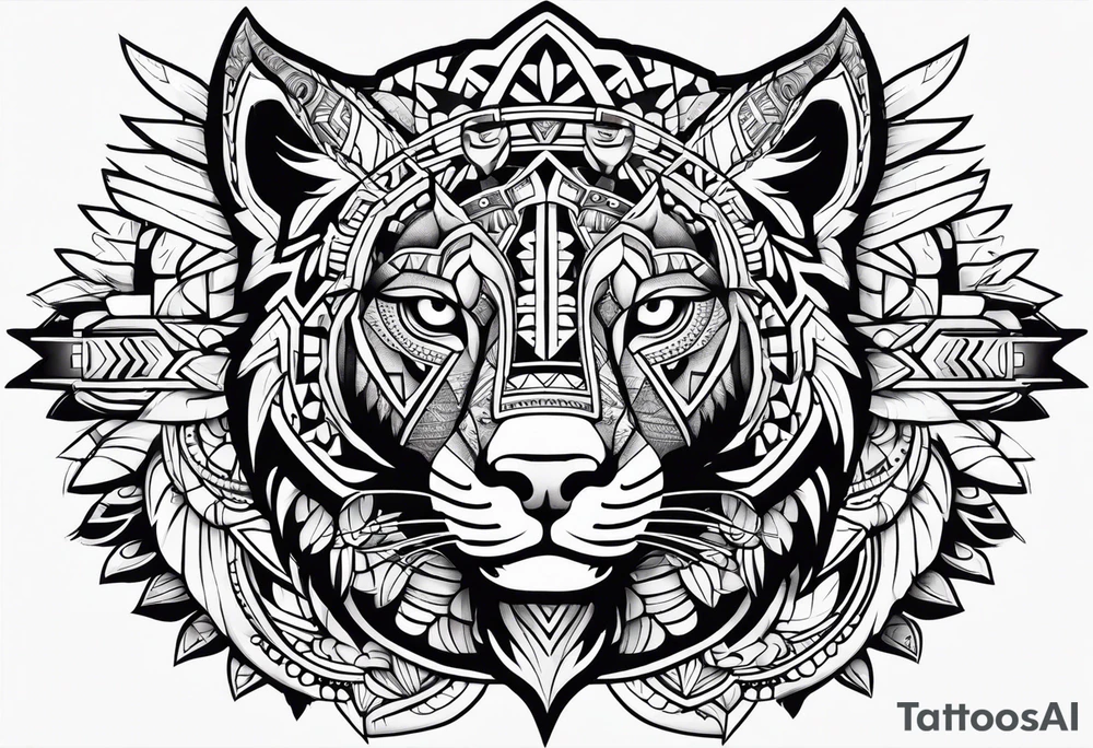 Aztec animal tattoo idea