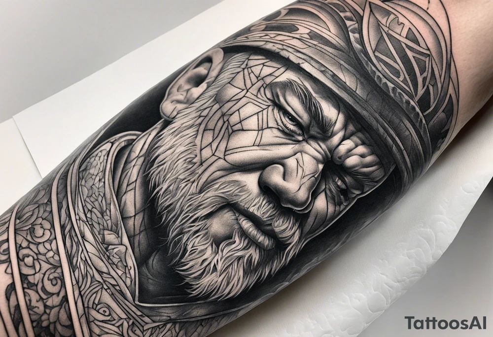 distressed pain tissue elbow man tattoo idea