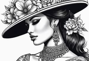 Yeman bride with flowers hat without face tattoo idea