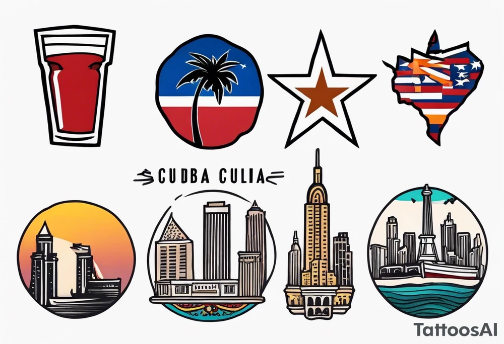 small tattoo with cuba, nyc, and arizona tattoo idea