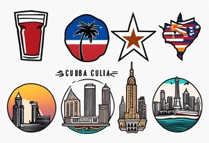 small tattoo with cuba, nyc, and arizona tattoo idea