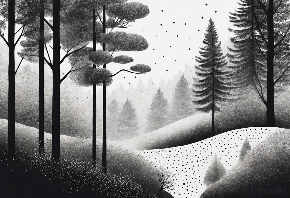 forest, abstract, on hand, no people tattoo idea