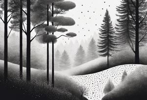 forest, abstract, on hand, no people tattoo idea