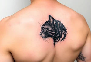 black cat tattoo idea
