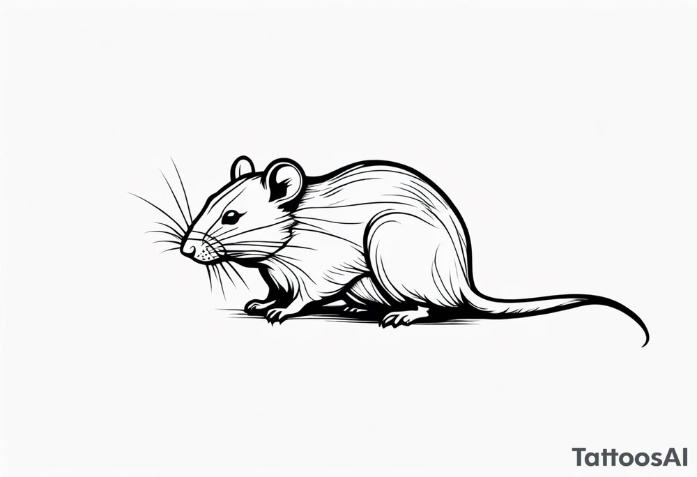 simplistic rat tattoo idea