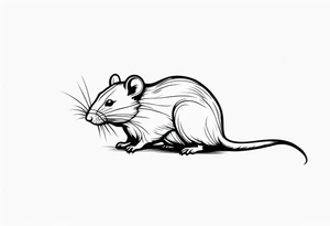 simplistic rat tattoo idea