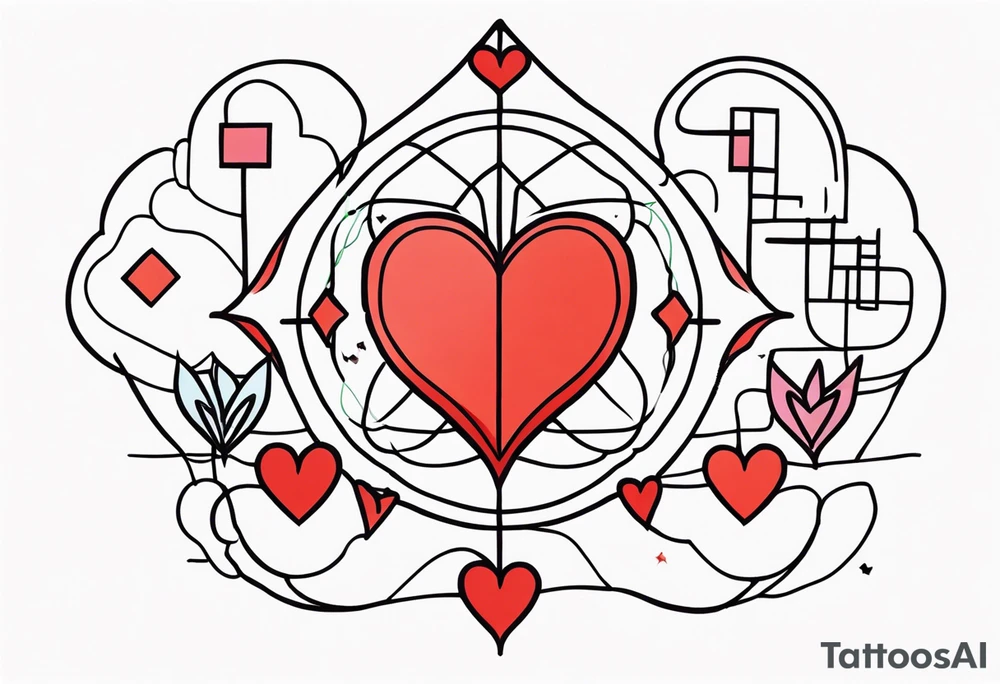 heart to brain connection tattoo idea