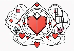 heart to brain connection tattoo idea