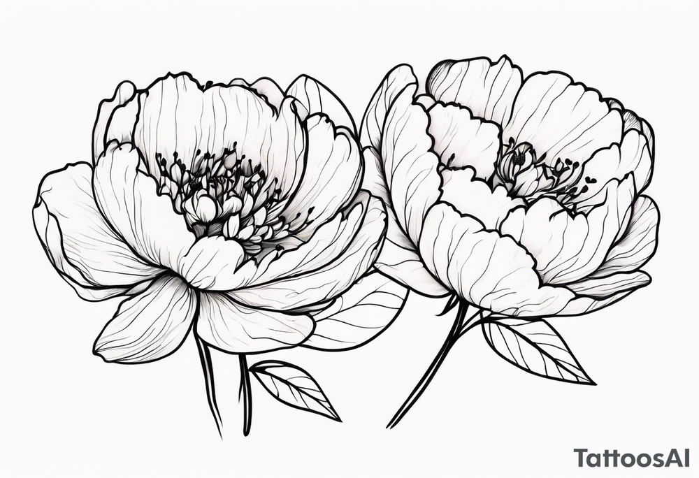 peony flowers tattoo idea