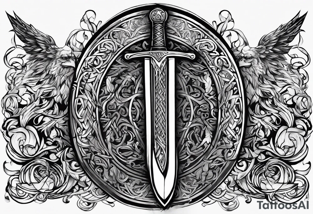 Viking sword Valhalla tattoo idea