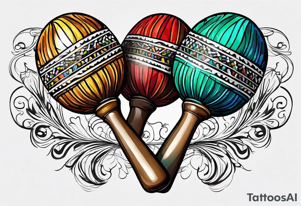 Two Cuban shaking maracas. tattoo idea