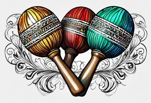 Two Cuban shaking maracas. tattoo idea