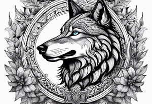 A turkish mhytologic shamanism with wolf tattoo idea