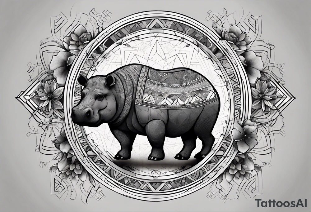 Very asymmetrical, +geometric pattern, with realistic full moon, with hippo,+tribal, +geometric, +inkart , +blackwork, +grey scale, + sketch
with wintersweet flower bud, +inkart touch, +for men, detailed , combined favourite , tattoo idea