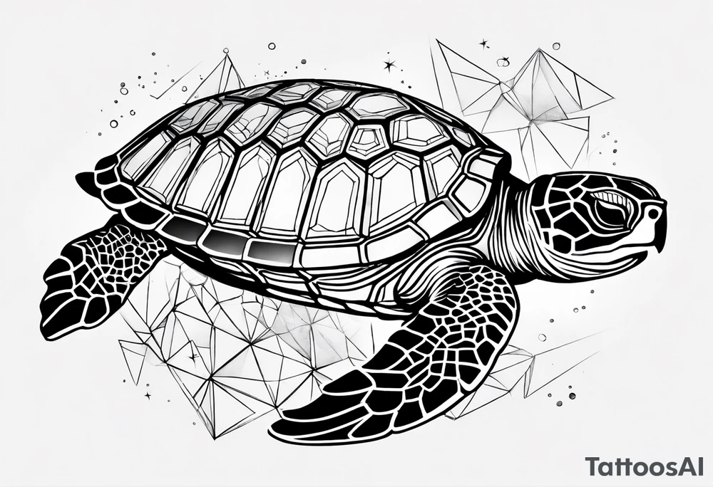 Geometric seaturtle tattoo idea