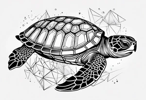 Geometric seaturtle tattoo idea