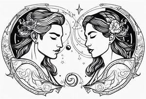 Couple's tattoos capricorn and aquarius tattoo idea