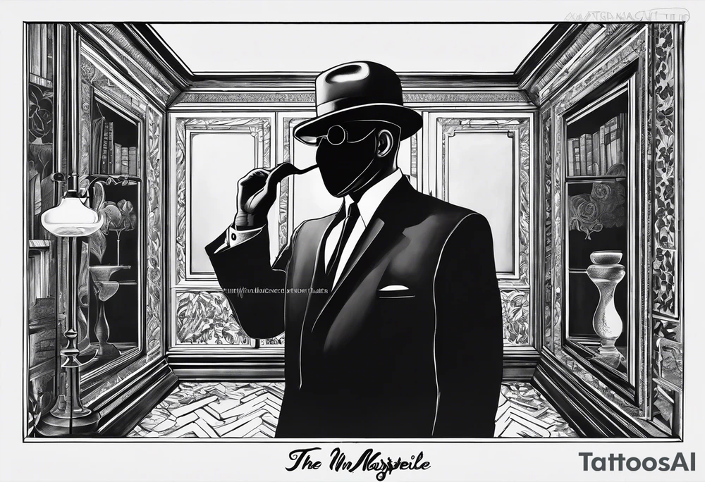 The drawing “the invisible man” by rene magritte tattoo idea