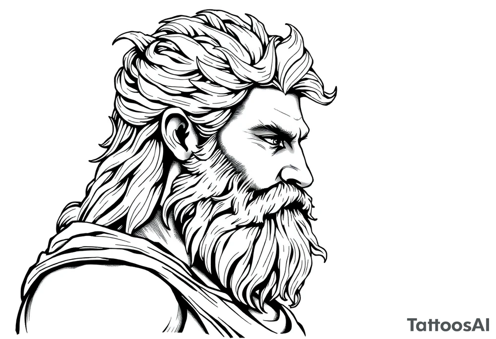 GREEK GOD LOOKING OVER HIS EMPIRE tattoo idea