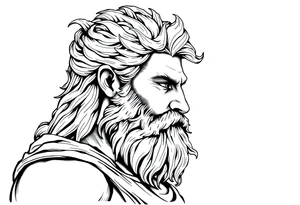 GREEK GOD LOOKING OVER HIS EMPIRE tattoo idea