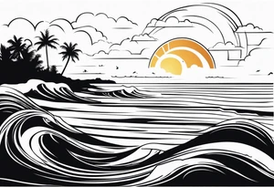 sri lanka island beach waves sun dogs gym tattoo idea