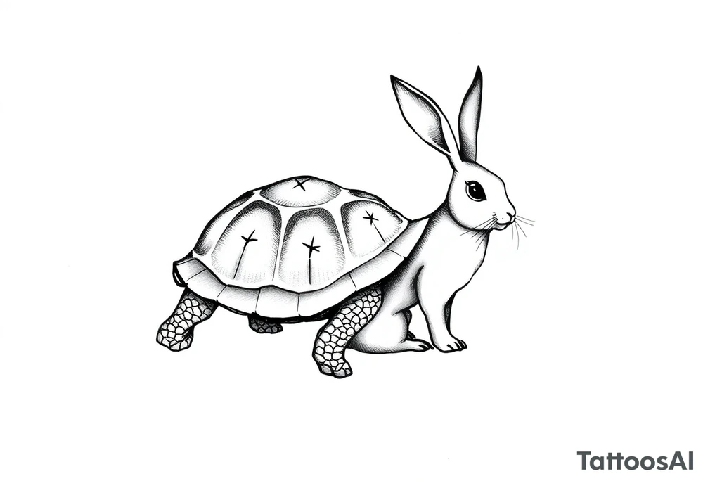 Tortoise and hare tattoo idea