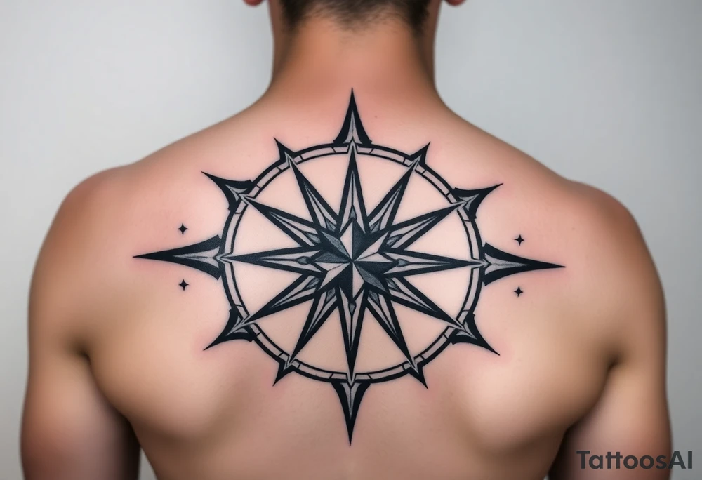 Double layered Compass rose tattoo idea