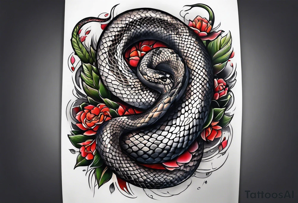 sleeve tattoo of a snake tattoo idea