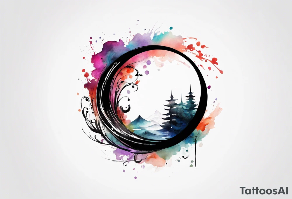 Enso symbol with words integrity, loyalty, honesty tattoo idea