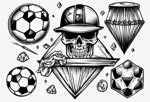 Dad drums diamonds pearls football sports tattoo idea