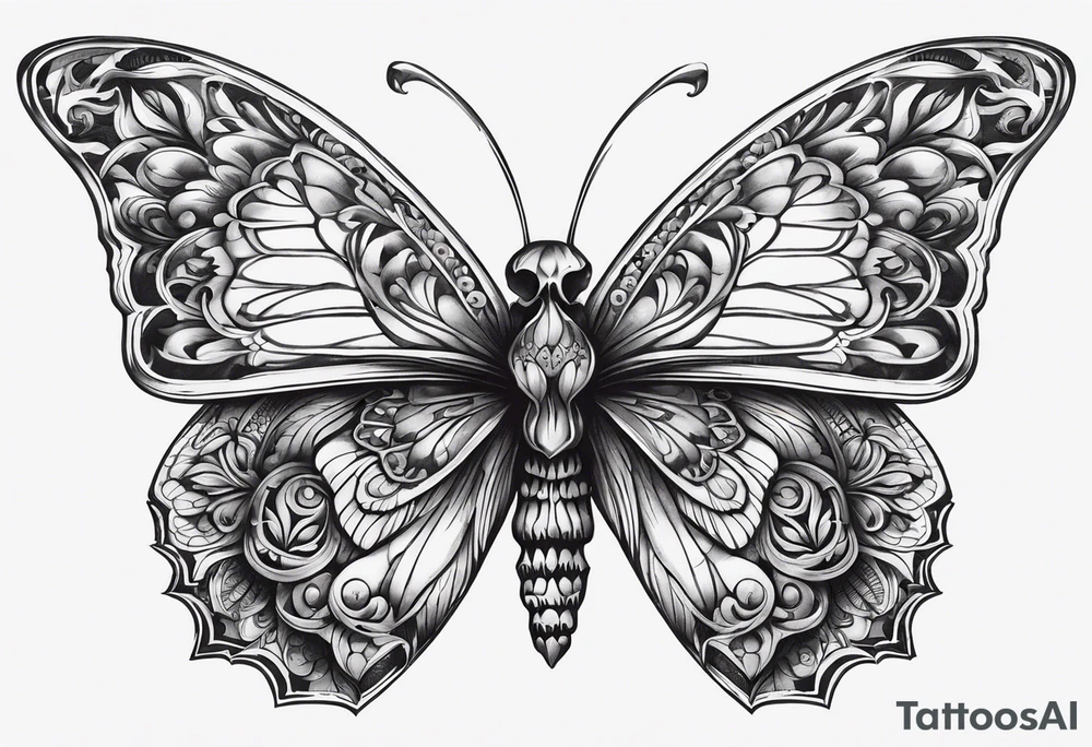 A skull that looks like a butterfly. tattoo idea