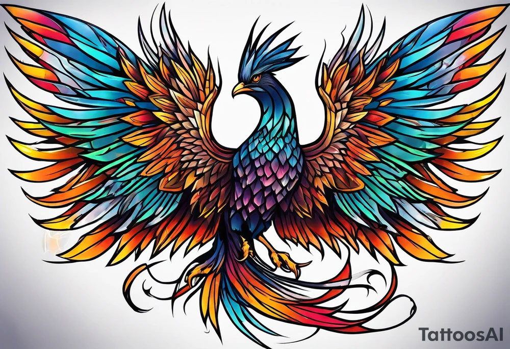 Phoenix artistic tattoo idea