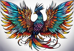 Phoenix artistic tattoo idea