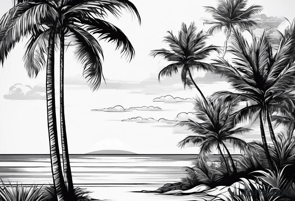 single palm tree tattoo idea