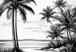single palm tree tattoo idea