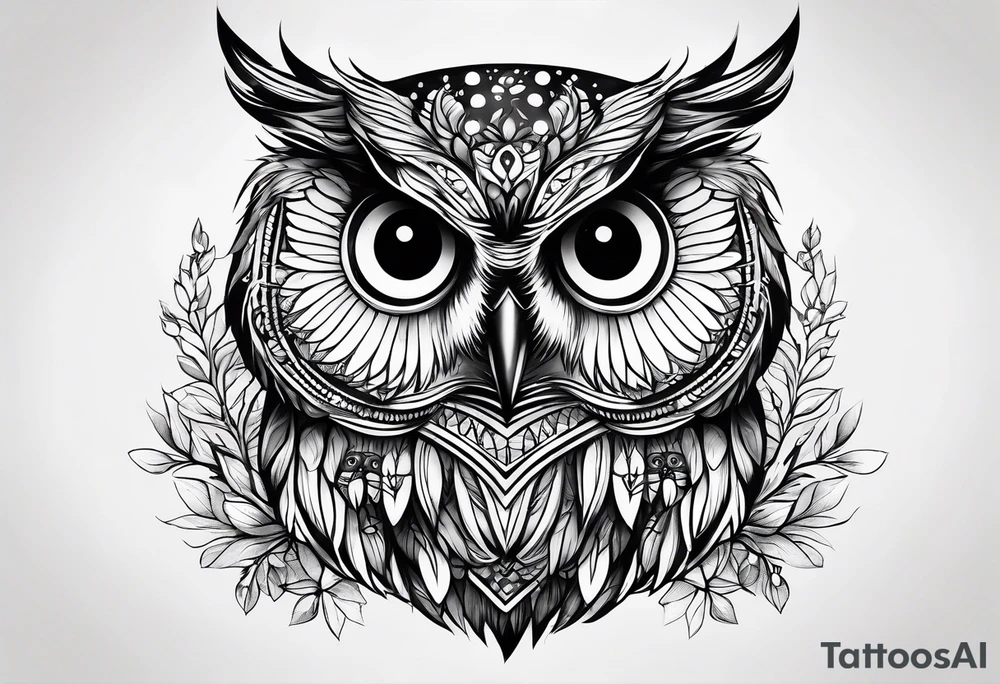 owl, fireflies tattoo idea