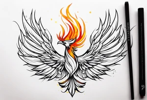Phoenix rising from ashes tattoo idea