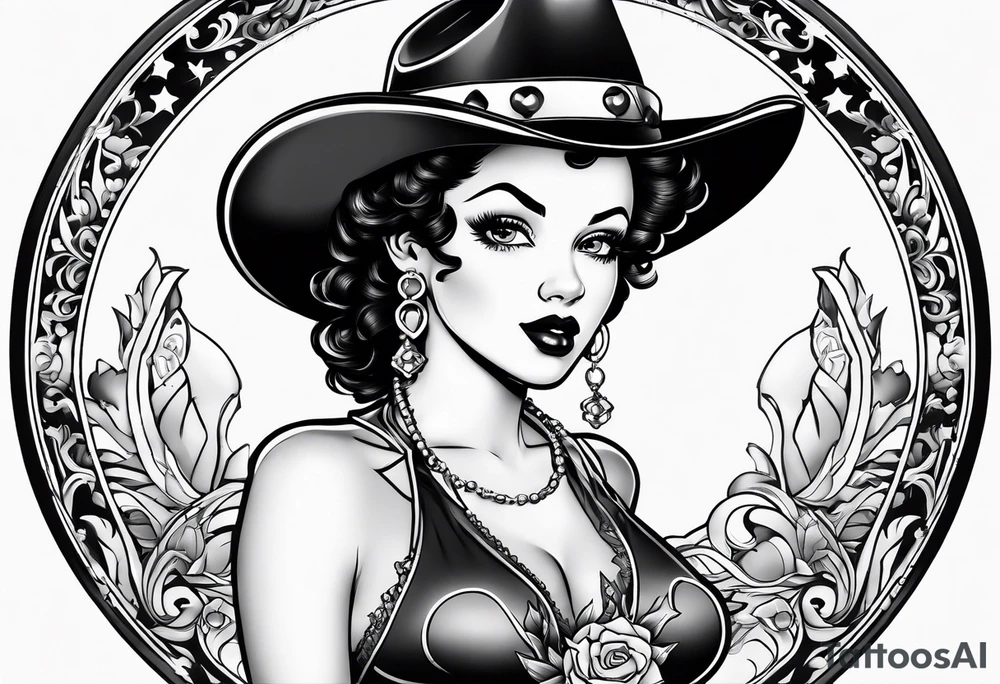 betty boop as a cowgirl tattoo idea