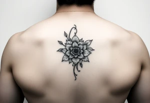 Make something similar to this. It should be a small, unique floral design. Use soft shading. tattoo idea