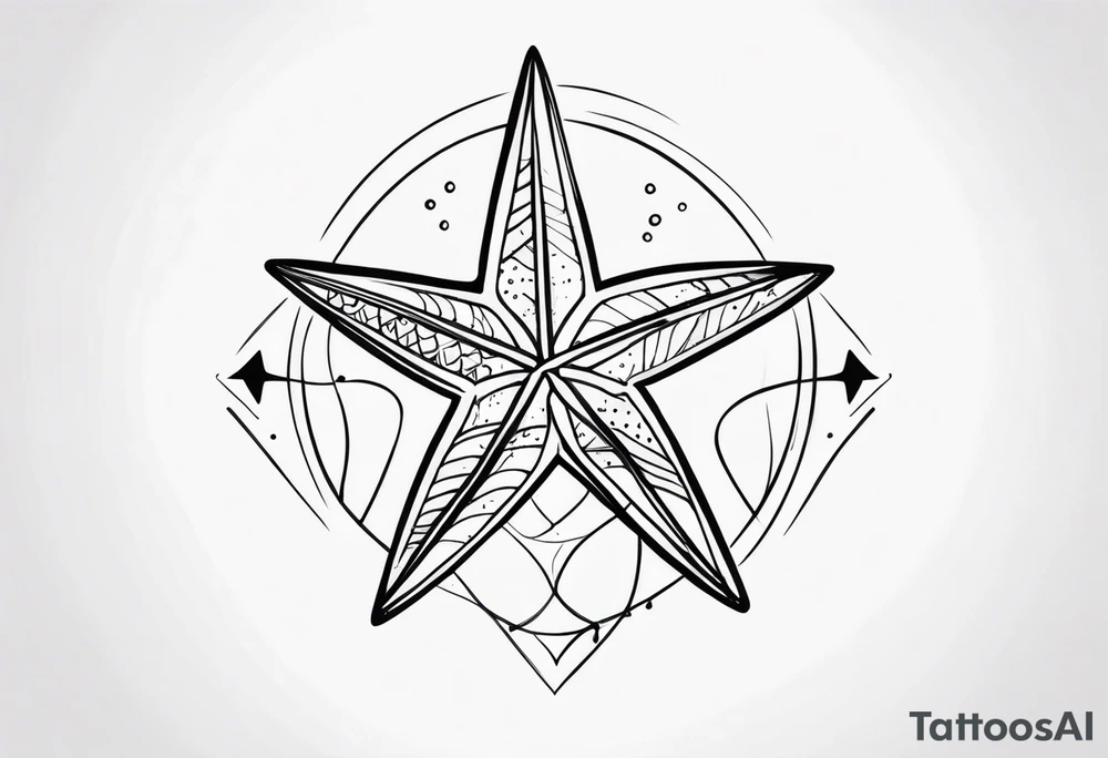 Wave arrow starfish tatto tattoo idea