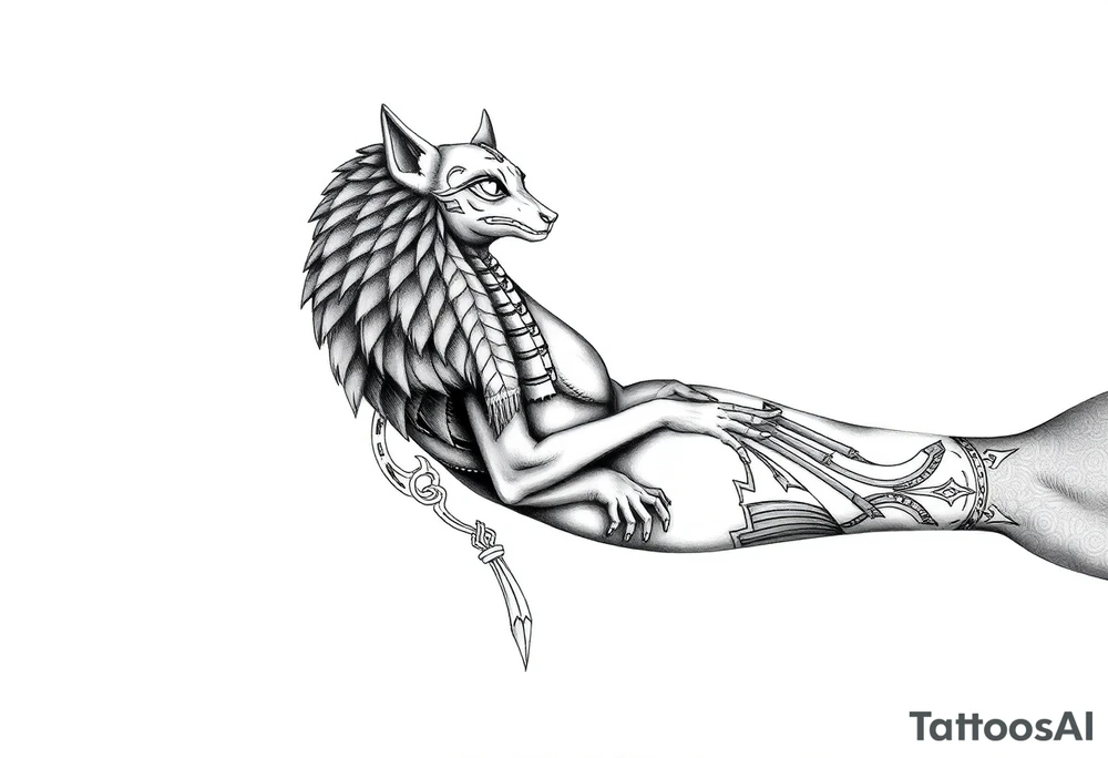 Egyptian theme tattoo for my forearm.i already have Anubis and want something else to complete my forerarm tattoo idea