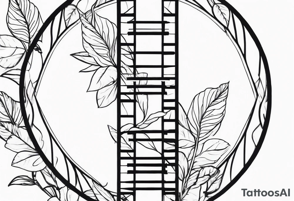 minimalist dna with floral elements tattoo idea