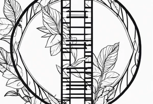 minimalist dna with floral elements tattoo idea